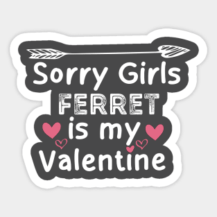 sorry girls ferret is my  valentine Sticker